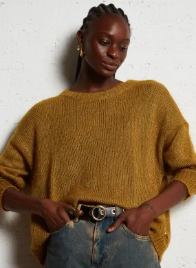 DES PETITS HAUTS BULON - Jersey holgado de mezcla de lana en naranja