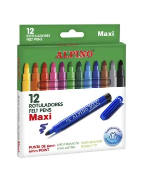 ROTULADOR MAXI ALPINO 12U SUPERLAVABLE AR000006